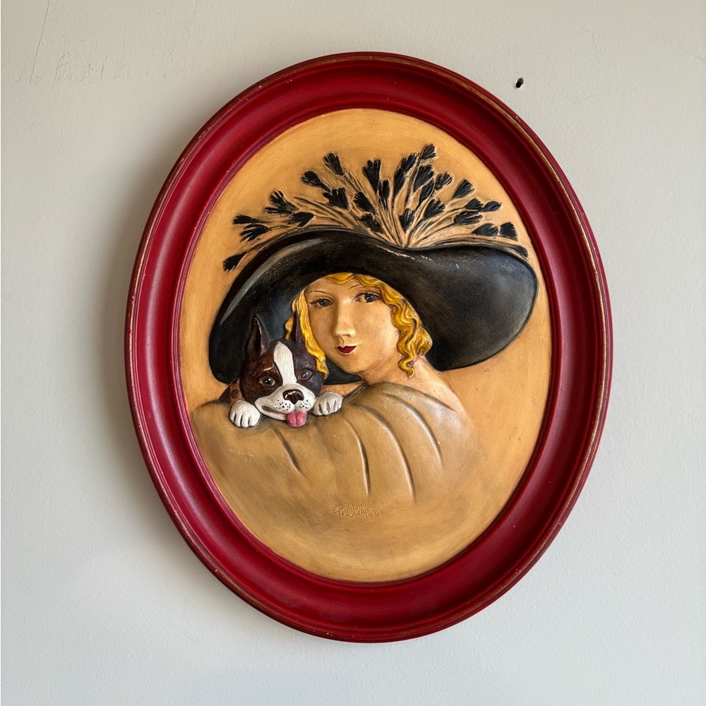 Vintage Erma Gilliland Duncan Oval Ceramic Wall Plaque in great condition